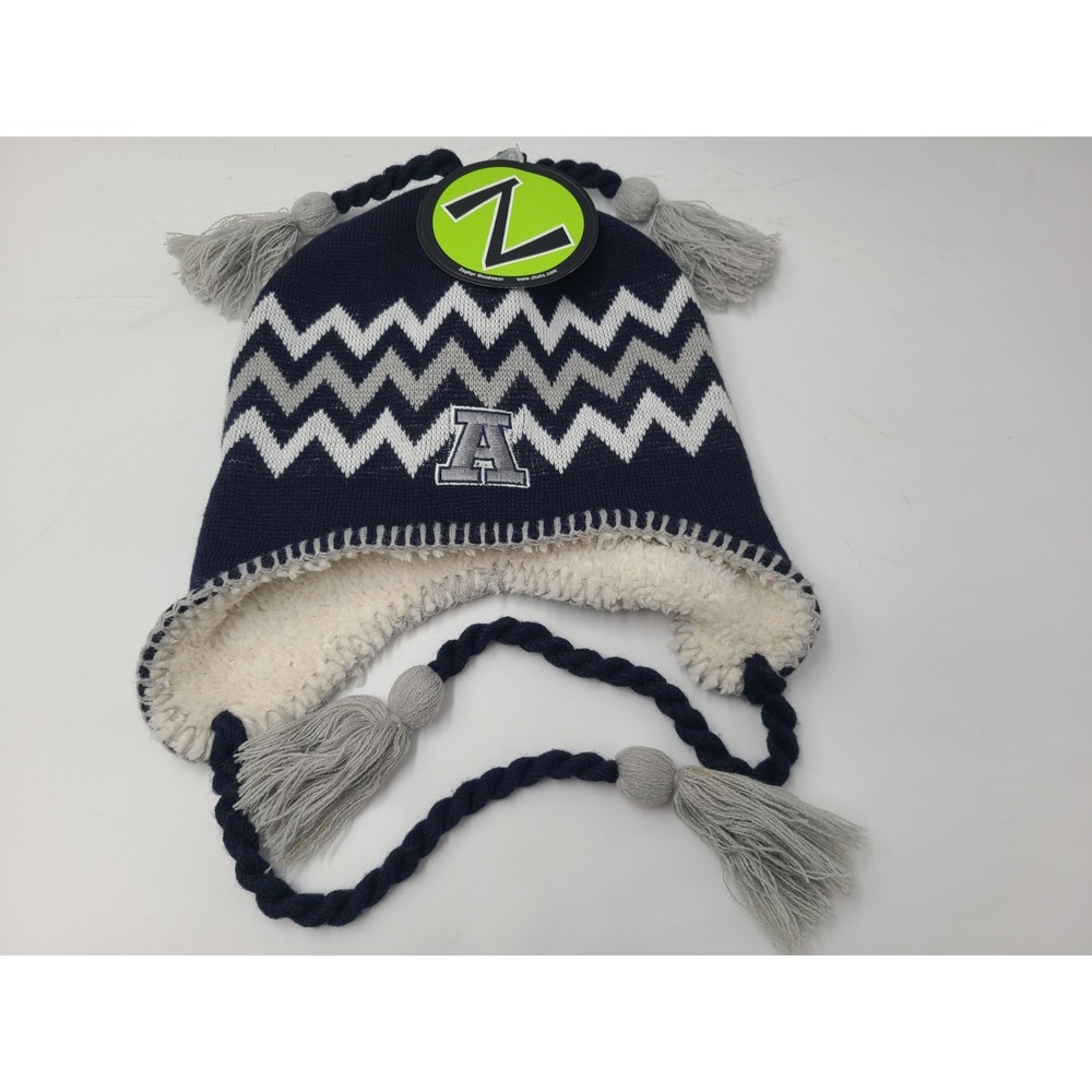 Utah State Aggies Ear Flaps Tassels (Fits Small) Beanie Winter Knit Hat Cap NCAA